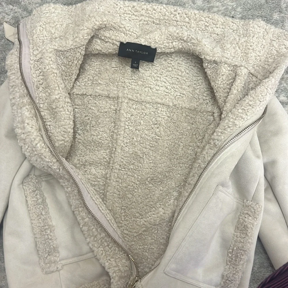 Cream Shearling Jacket - Picture 5 of 7